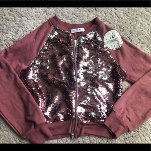 Beautees girls jacket with interactive sequence